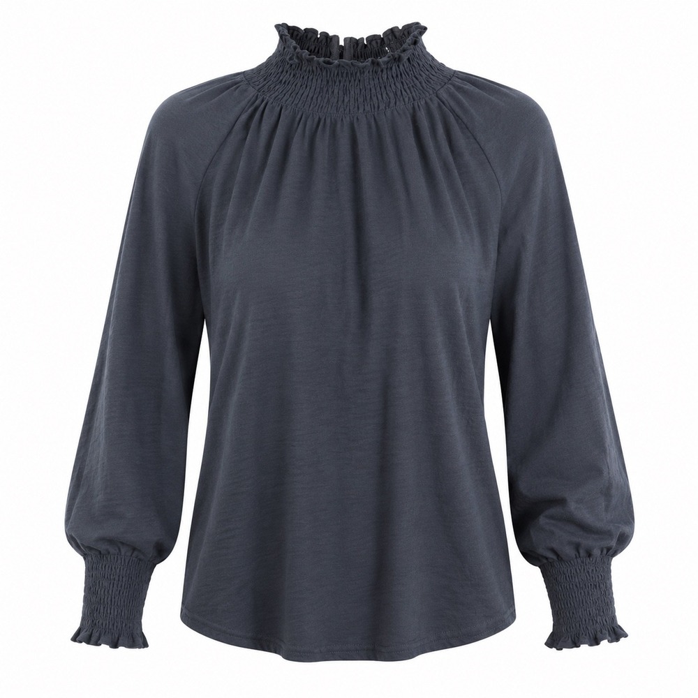 Smocked High Neck Blouse XS black whimsigoth witchy emo goth dark academia
